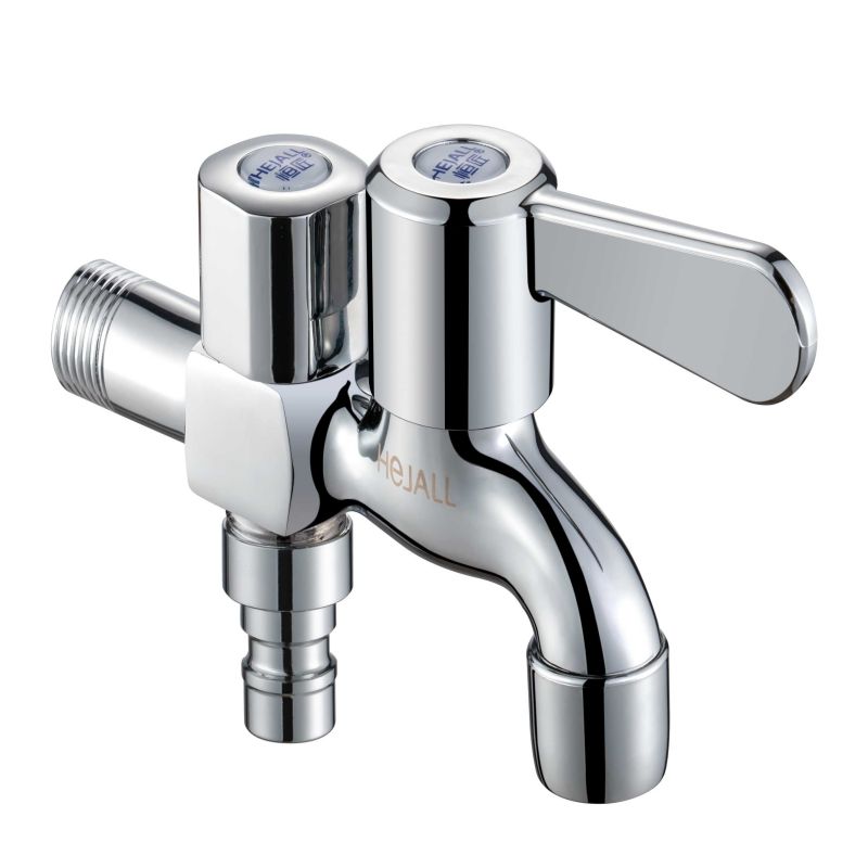 Brass Chrome Plating Two Outlet Wash Machine Faucet